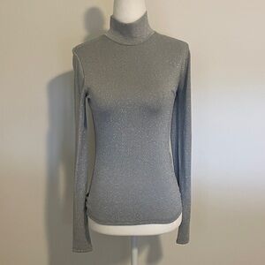 J. Crew Metallic Turtleneck Top Size XS